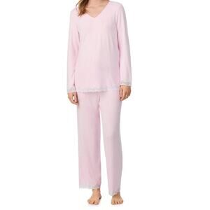 Eileen West NWT Pleasant Dreams 2 Piece Pink Pajama Set Long Sleeve Granny XL